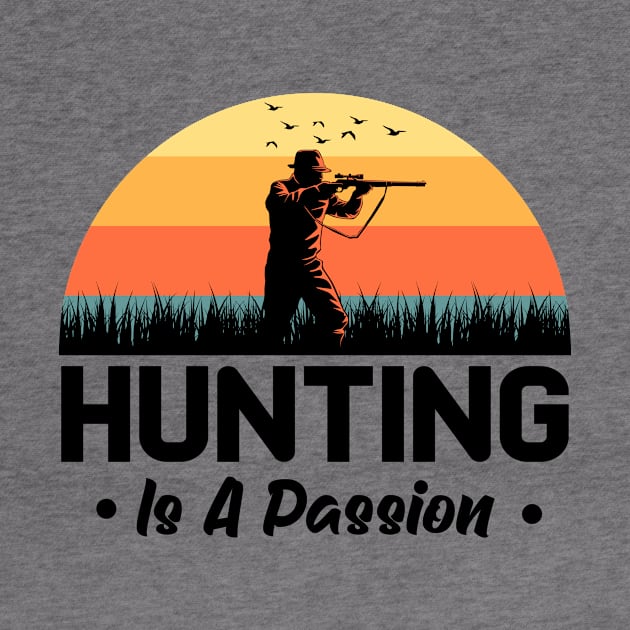 Hunting Passion Hunter Retro Sun by Foxxy Merch